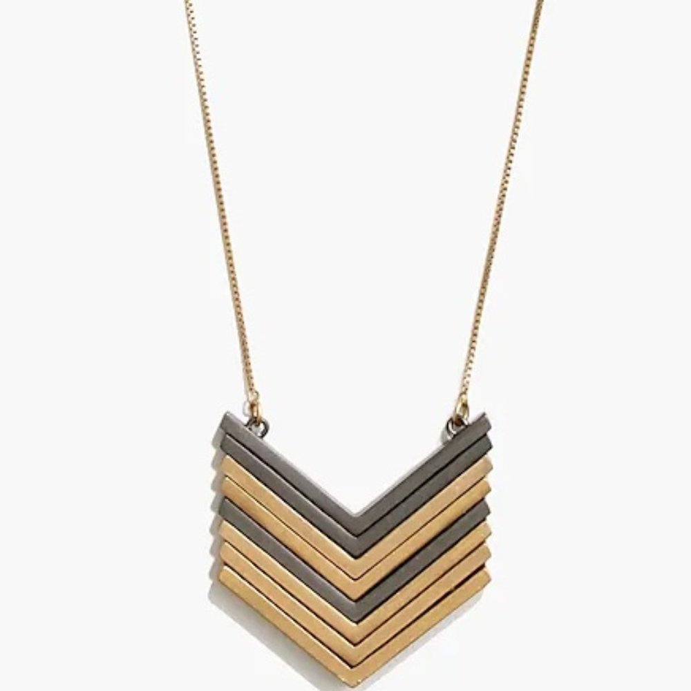 MADEWELL Arrowstack Vintage Gold Tone and Silver Tone Necklace